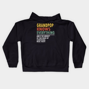 Mens Grandpop Knows Everything Father's Day Grandpop Kids Hoodie